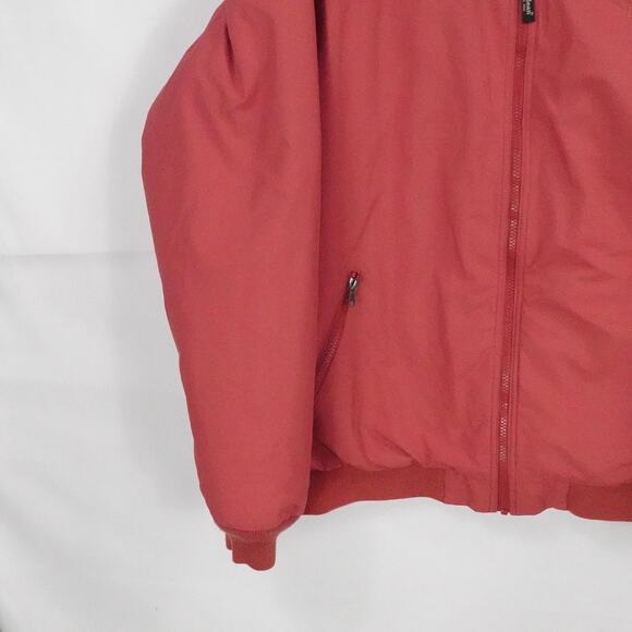 LL Bean Jacket Men XL Tall Red Full Zip Fleece Lined Windbreaker Outdoors Casual - Picture 8 of 16